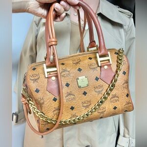 Authentic vintage MCM congnac Boston bag (MCM01)